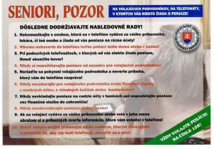 Seniori, pozor